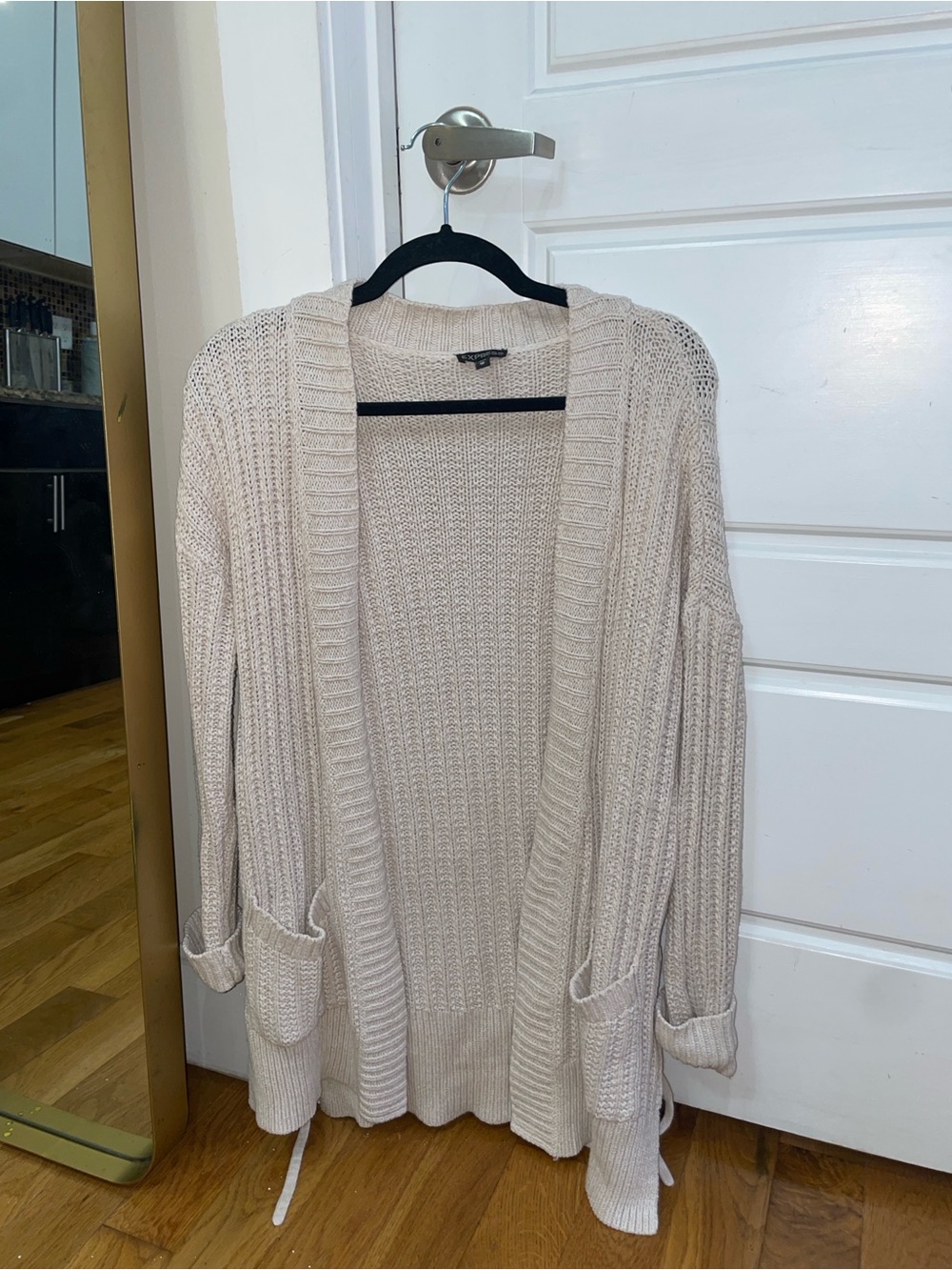 Express Longline Lace-Up Knit Cardigan